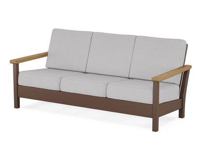 POLYWOOD® Harbour Deep Seating Sofa in Mahogany / Natural / Granite