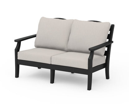 Draper James™ by  POLYWOOD® Savannah Deep Seating Loveseat in Black / Cast Ash