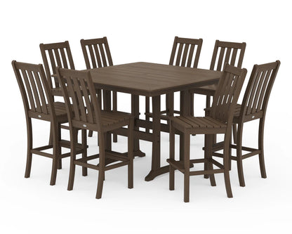 Vineyard 9-Piece Nautical Trestle Bar Set