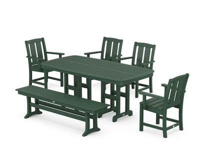 POLYWOOD® Mission 6-Piece Dining Set with Bench in Green