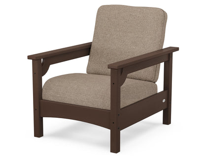 POLYWOOD® Club Chair in Mahogany / Spiced Burlap