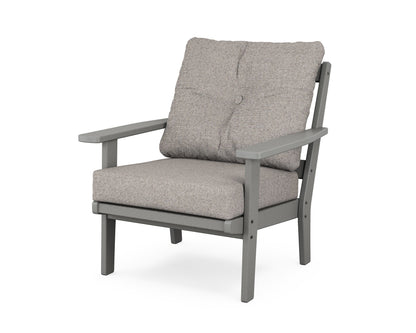 POLYWOOD® Oxford Deep Seating Chair in Slate Grey / Weathered Tweed