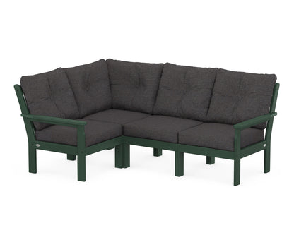 POLYWOOD® Vineyard 4-Piece Sectional in Green / Ash Charcoal