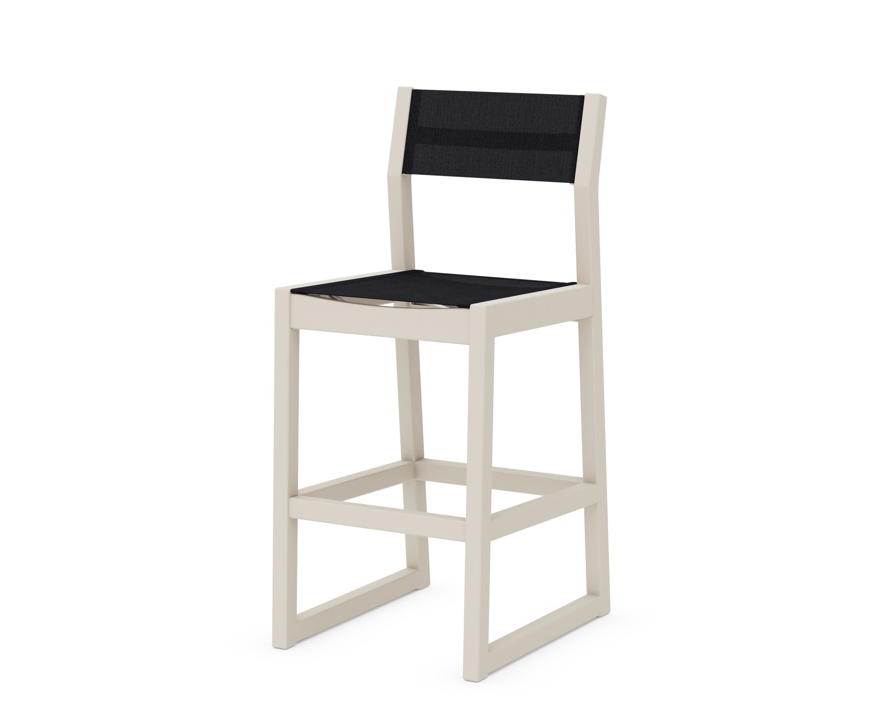 POLYWOOD® EDGE Sling Bar Side Chair in Sand / Black Sling
