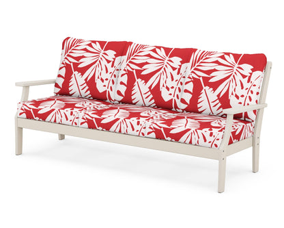 POLYWOOD® Braxton Deep Seating Sofa in Sand / Leaf Crimson