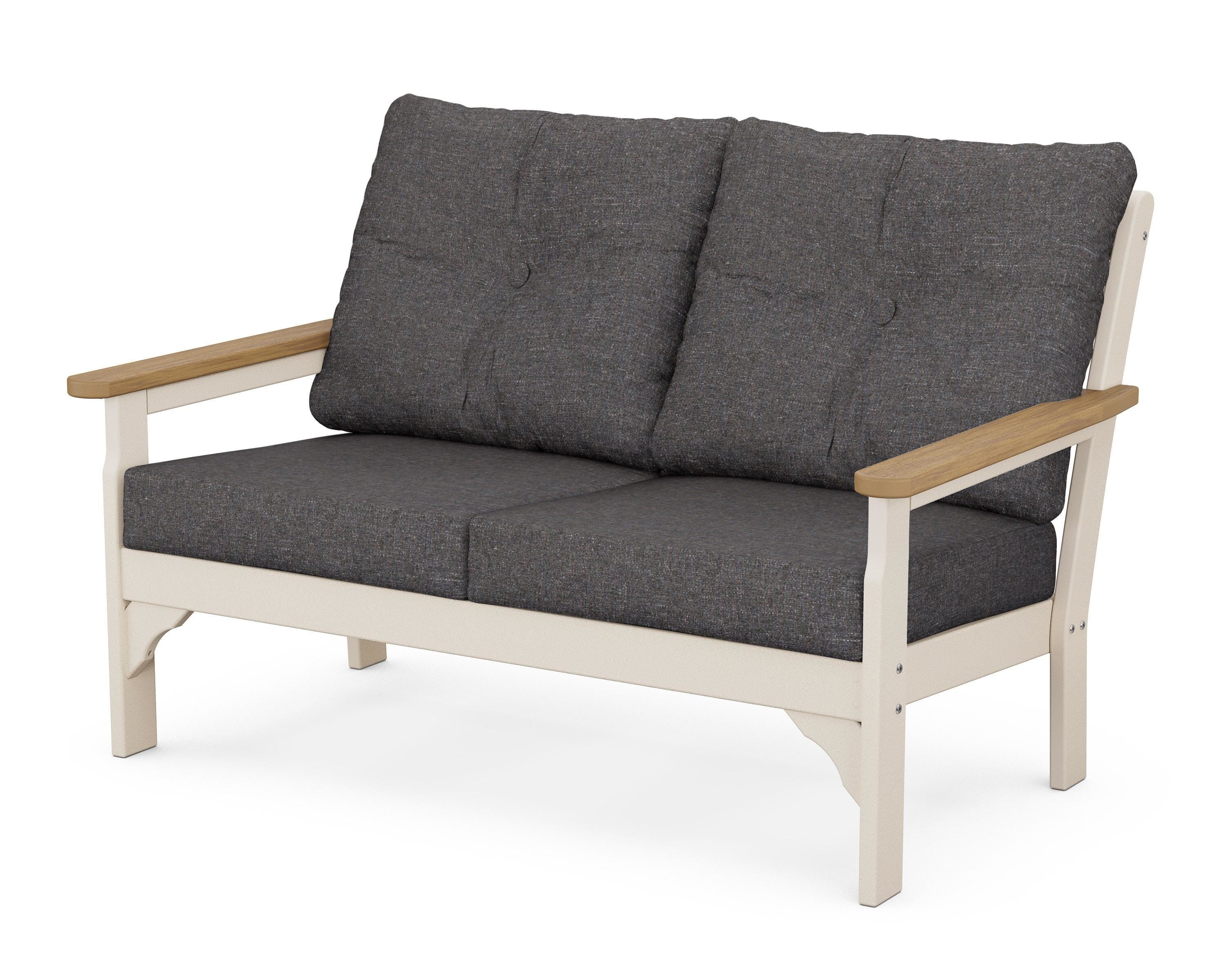 POLYWOOD® Vineyard Deep Seating Loveseat in Sand / Natural / Ash Charcoal