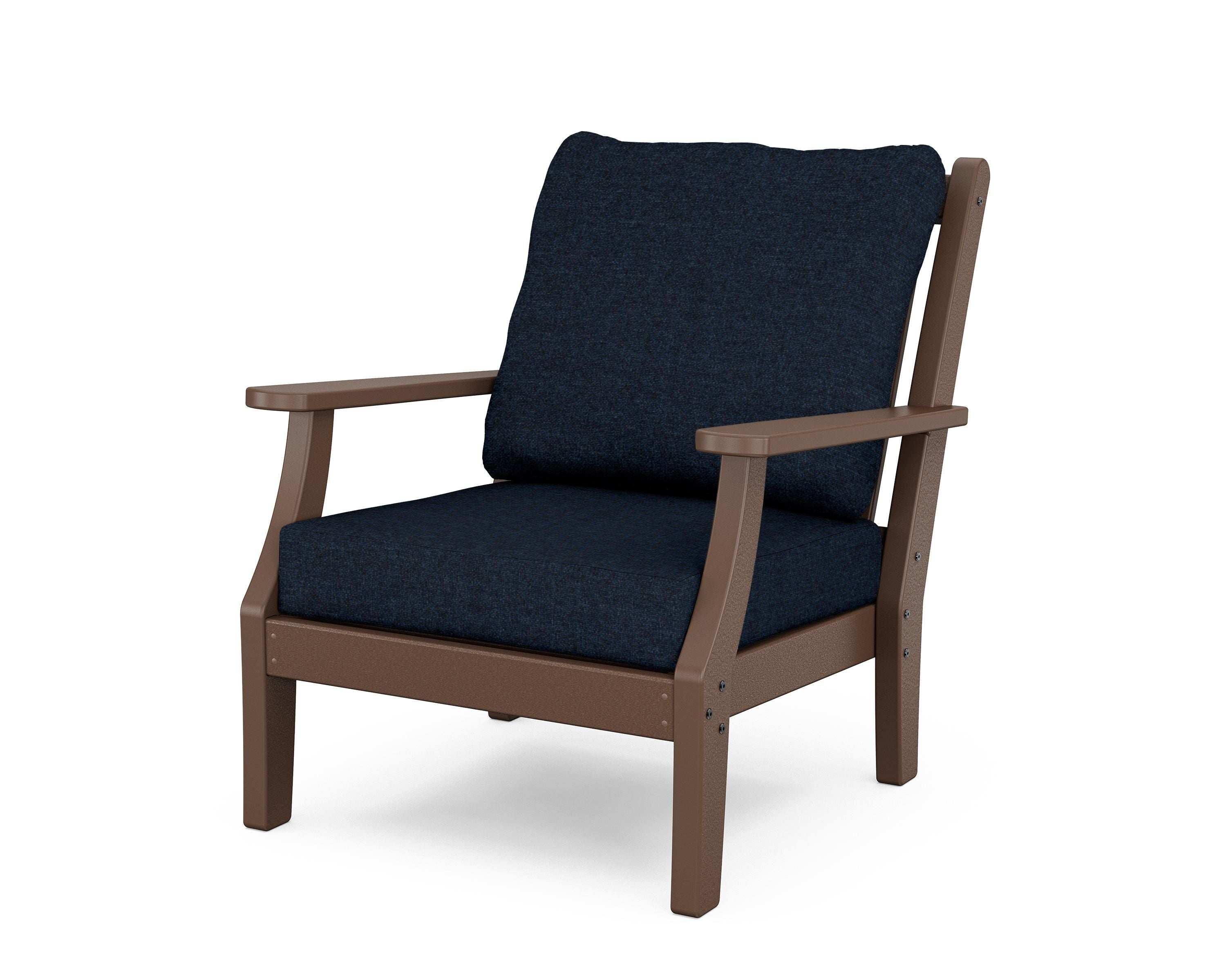 Country Living Wovendale Deep Seating Chair in Mahogany / Marine Indigo