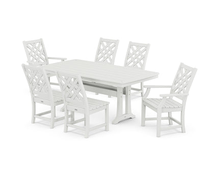 Country Living Wovendale 7-Piece Dining Set with Trestle Legs in White