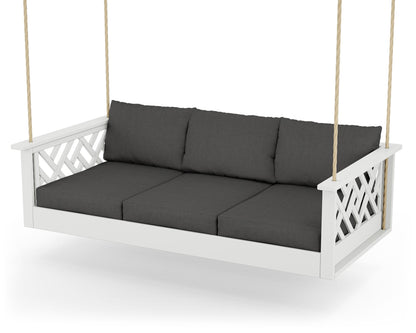 POLYWOOD® Chippendale Daybed Swing in White / Spectrum Carbon
