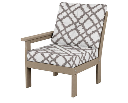 POLYWOOD® Vineyard Modular Left Arm Chair in Vintage Sahara / Trellis Grey Mist