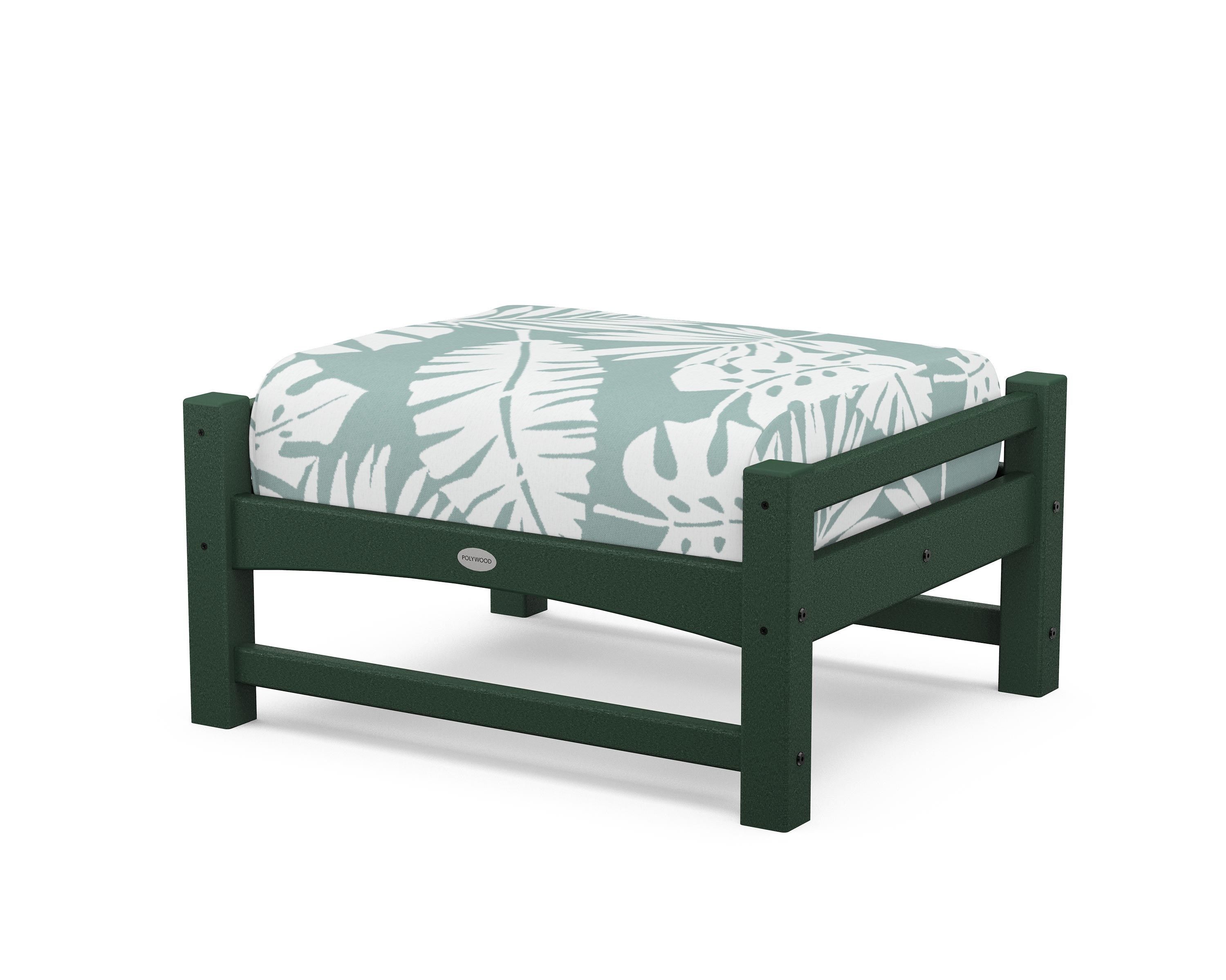 POLYWOOD® Club Ottoman in Green / Leaf Glacier Spa