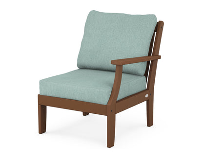 POLYWOOD® Braxton Modular Right Arm Chair in Teak / Glacier Spa