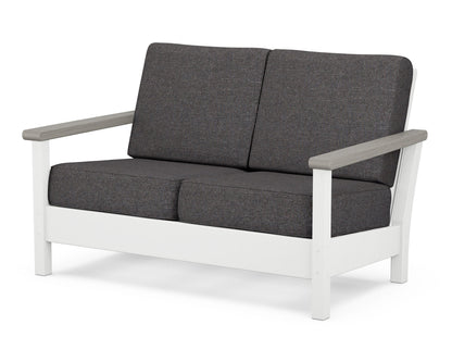 POLYWOOD® Harbour Deep Seating Loveseat in White / Driftwood / Ash Charcoal