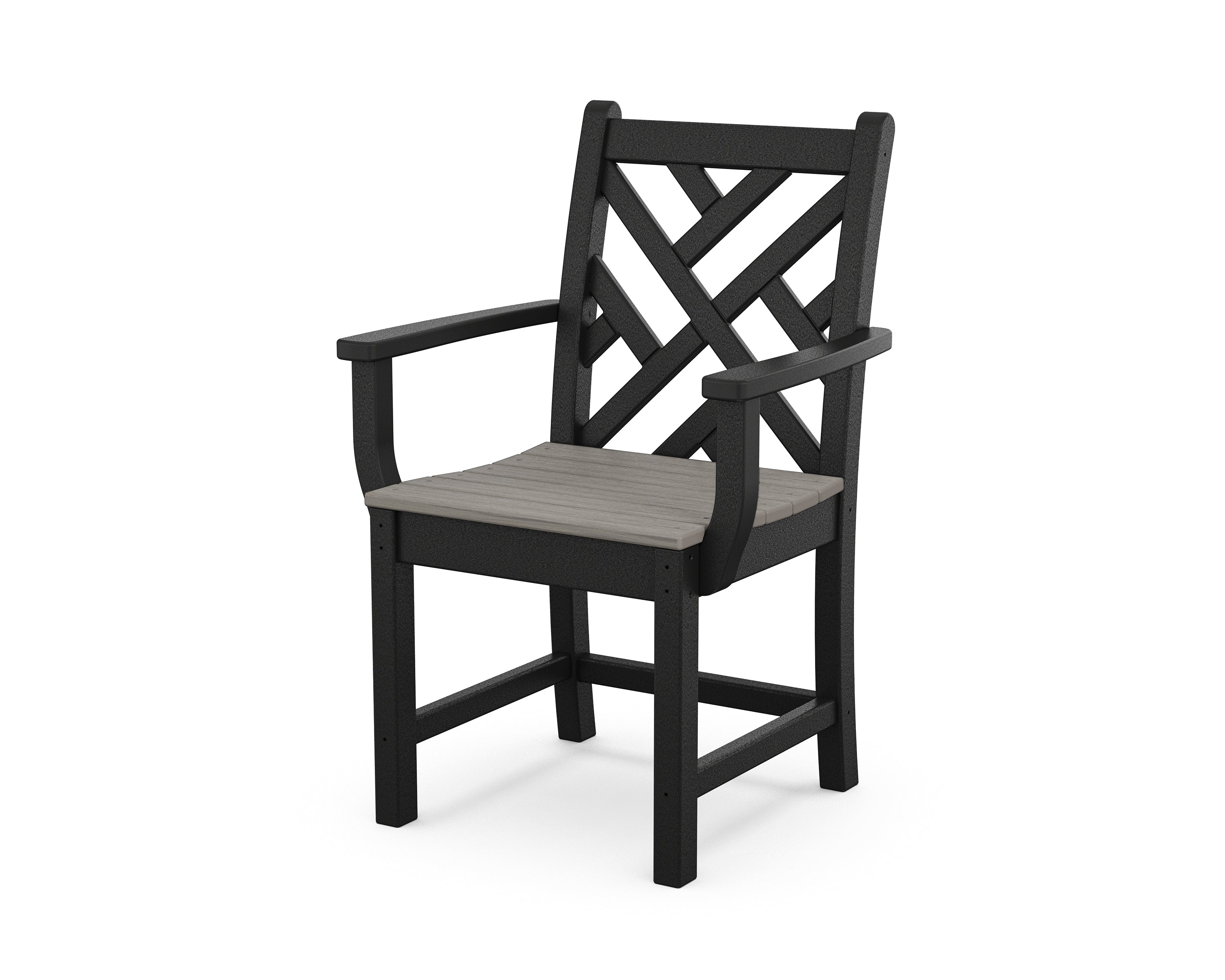 POLYWOOD® Chippendale Dining Arm Chair in Black / Driftwood