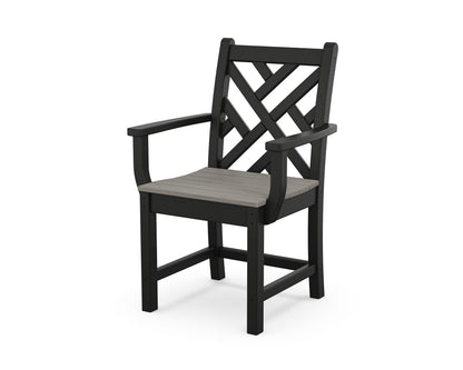 POLYWOOD® Chippendale Dining Arm Chair in Black / Driftwood