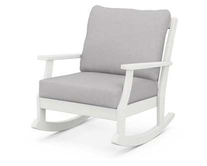 POLYWOOD® Braxton Deep Seating Rocking Chair in Vintage White / Granite
