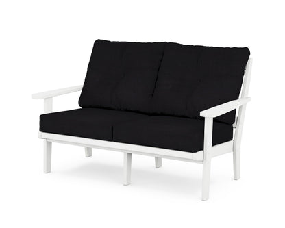 POLYWOOD® Mission Deep Seating Loveseat in White / Midnight Linen