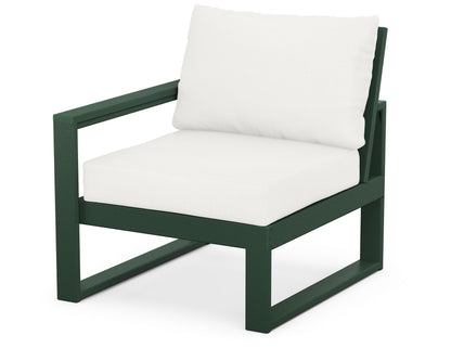 POLYWOOD® EDGE Modular Left Arm Chair in Green / Natural Linen
