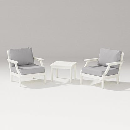 PW Designer Series Estate 3-Piece Lounge Chair Set in Vintage White / Granite