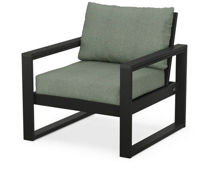 POLYWOOD® EDGE Club Chair in Black / Cast Sage