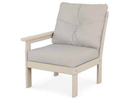 POLYWOOD® Vineyard Modular Left Arm Chair in Sand / Cast Ash