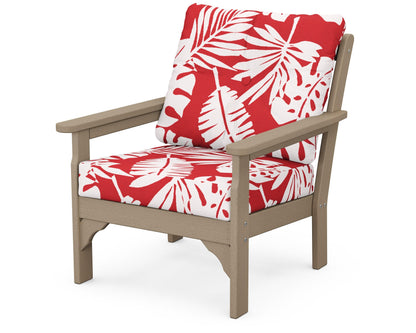 POLYWOOD® Vineyard Deep Seating Chair in Vintage Sahara / Leaf Crimson