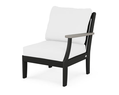POLYWOOD® Braxton Modular Right Arm Chair in Black / Driftwood / Natural