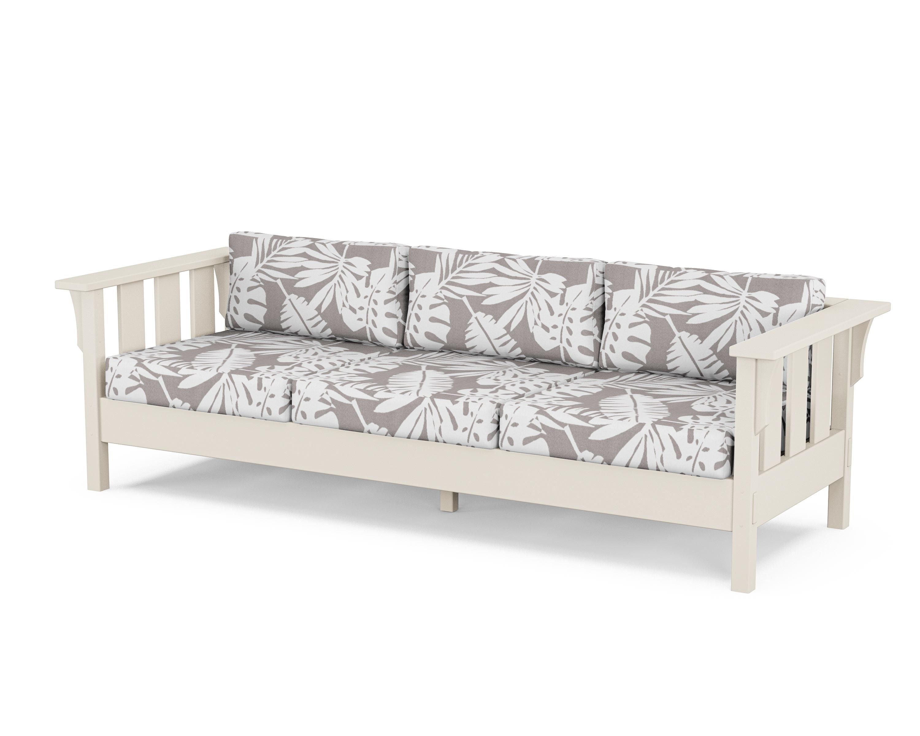Martha Stewart by POLYWOOD® Acadia Deep Seating Sofa in Sand / Leaf Grey Mist