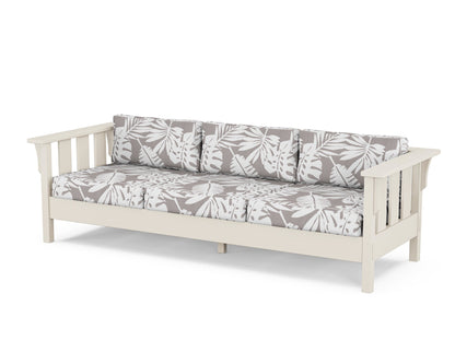 Martha Stewart by POLYWOOD® Acadia Deep Seating Sofa in Sand / Leaf Grey Mist