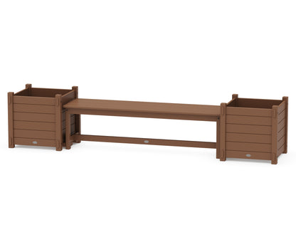 POLYWOOD® 60" Nautical Straight Planter Bench Set - Large in Teak
