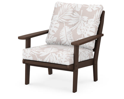 POLYWOOD® Lakeside Deep Seating Chair in Mahogany / Leaf Dune Burlap