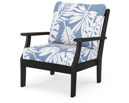 POLYWOOD® Braxton Deep Seating Chair in Black / Leaf Sky Blue