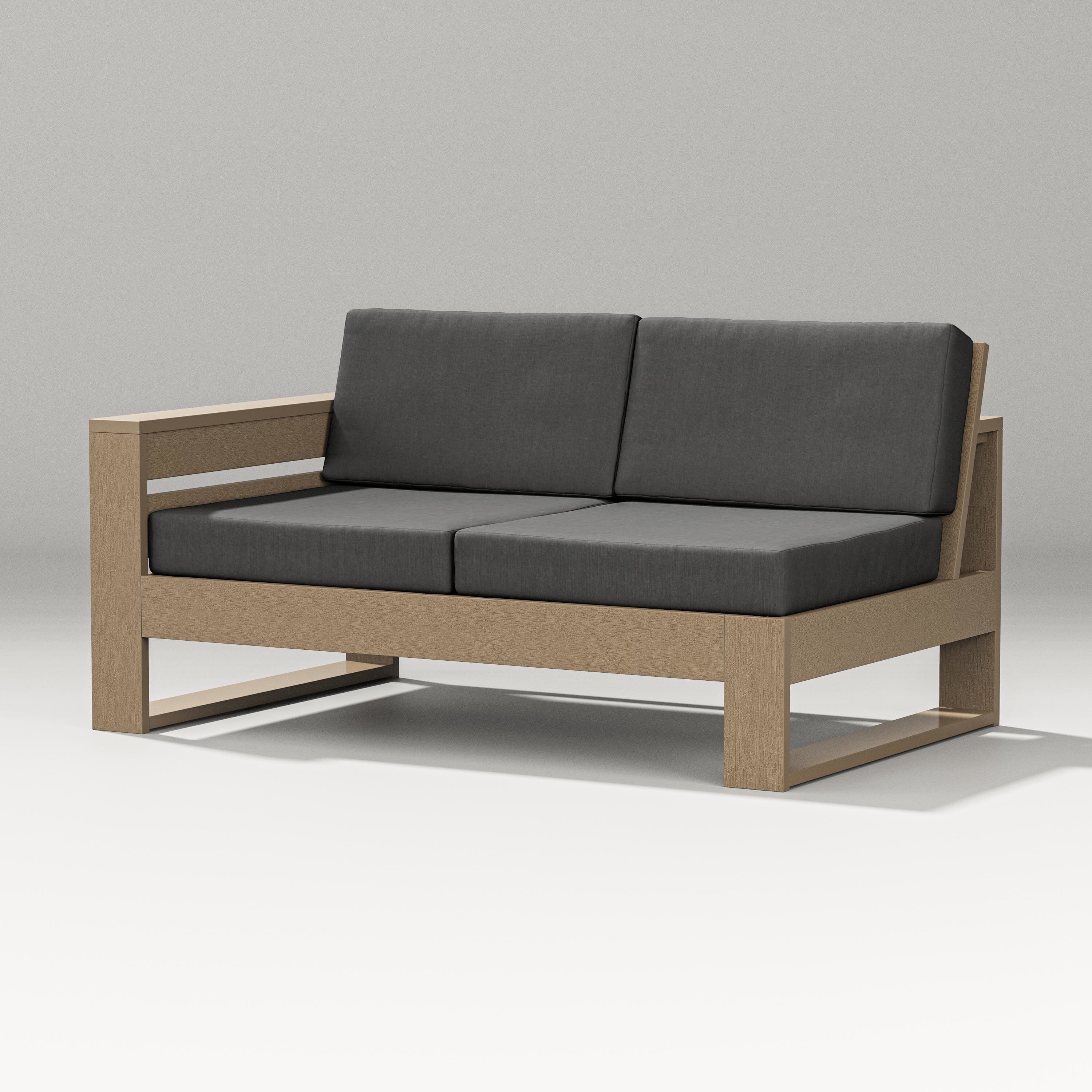 PW Designer Series Latitude Modular Left Arm Loveseat in Vintage Sahara / Spectrum Carbon