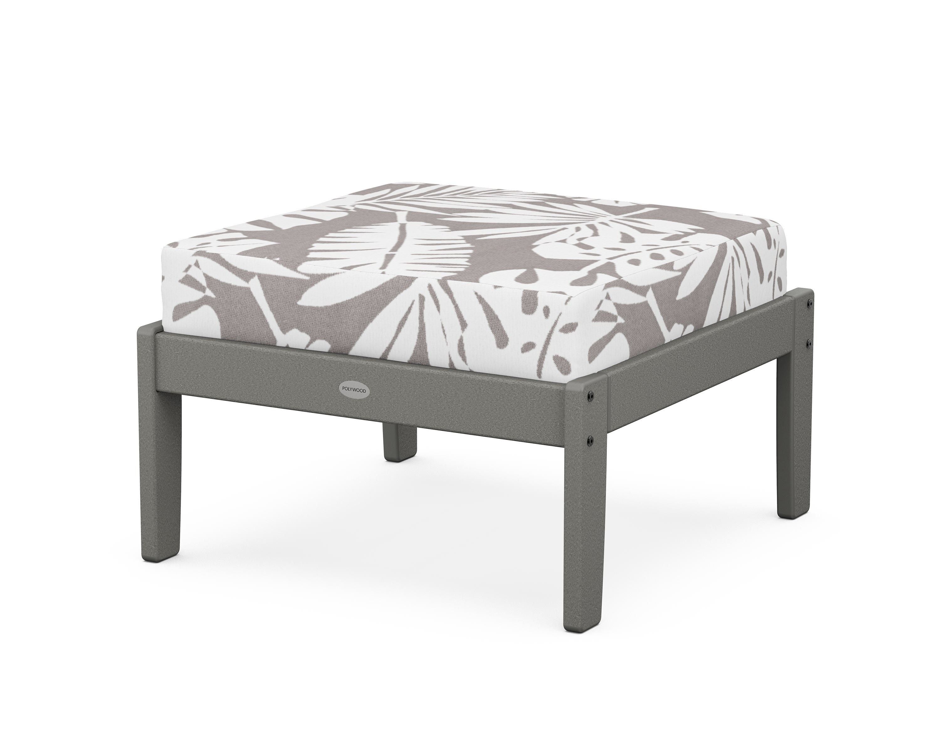 POLYWOOD® Braxton Deep Seating Ottoman in Slate Grey / Leaf Grey Mist