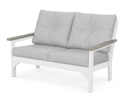 POLYWOOD® Vineyard Deep Seating Loveseat in White / Driftwood / Granite