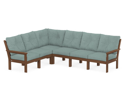 POLYWOOD® Vineyard 6-Piece Sectional in Teak / Glacier Spa