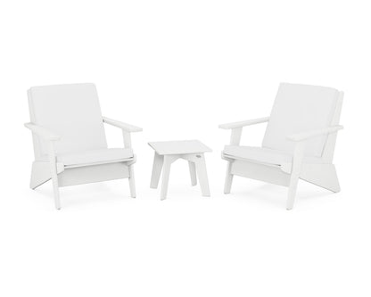POLYWOOD® Riviera Modern Lounge 3-Piece Set in White / Natural
