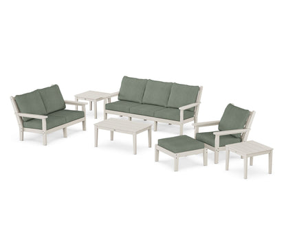 POLYWOOD® Chippendale 7-Piece Deep Seating Set in Sand / Cast Sage