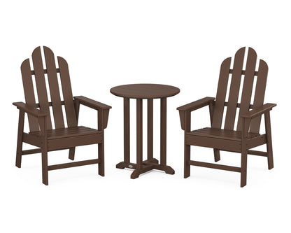 POLYWOOD® Long Island 3-Piece Round Bistro Dining Set in Mahogany
