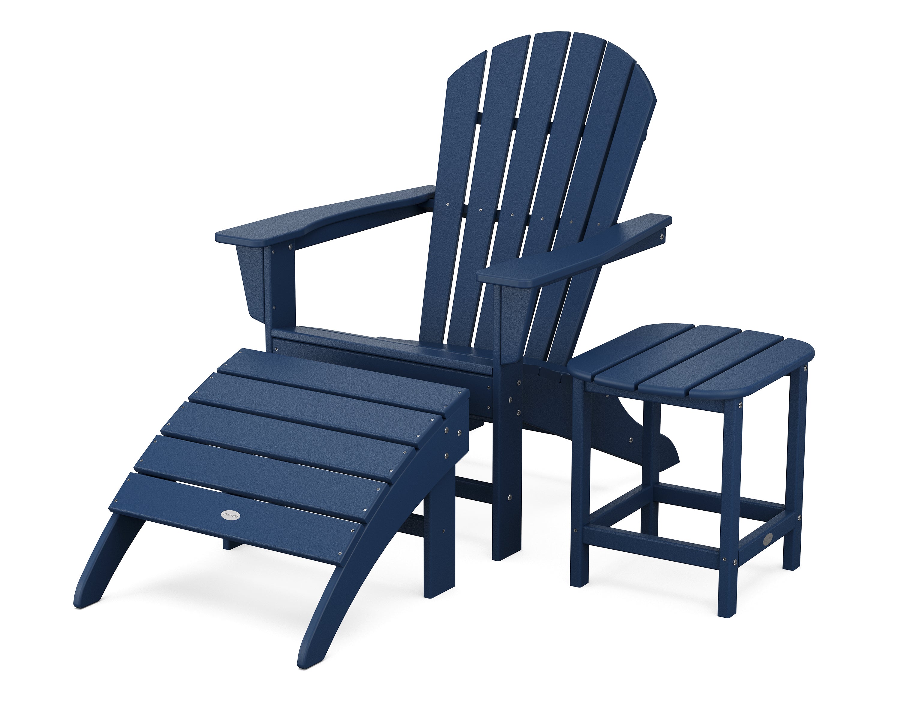 POLYWOOD® South Beach Adirondack 3-Piece Set in Navy