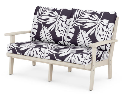 POLYWOOD® Grant Park Deep Seating Loveseat in Sand / Leaf Navy