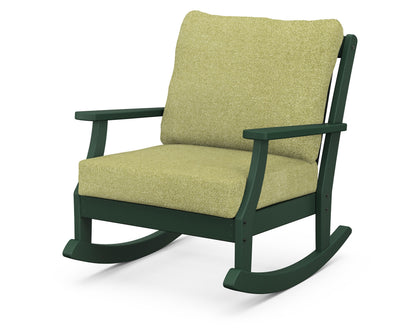 POLYWOOD® Braxton Deep Seating Rocking Chair in Green / Chartreuse Boucle