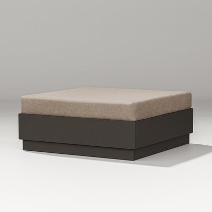 PW Designer Series Elevate Lounge Ottoman in Vintage Coffee / Spiced Burlap