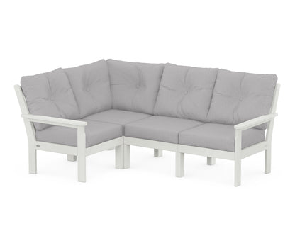 POLYWOOD® Vineyard 4-Piece Sectional in Vintage White / Granite
