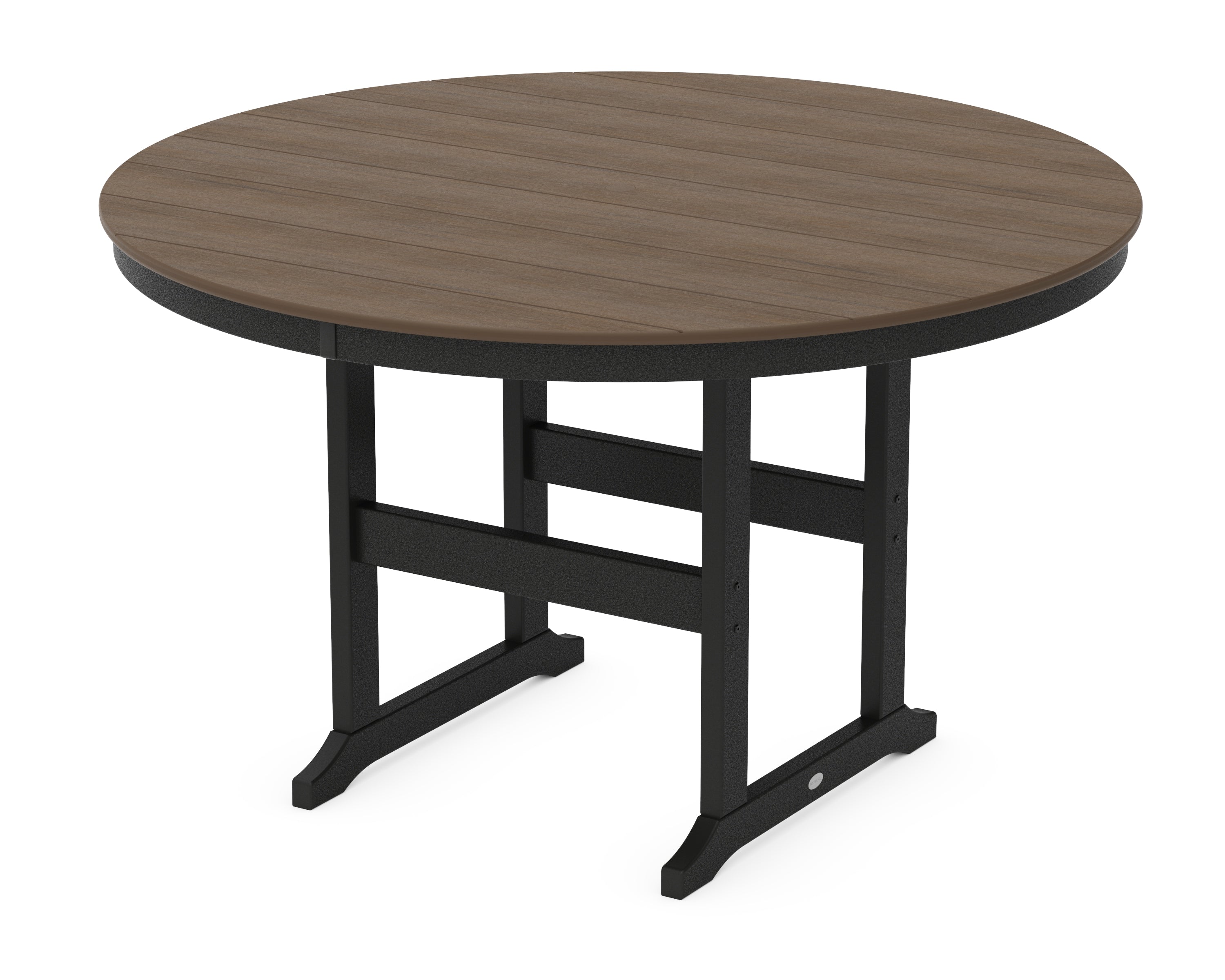 POLYWOOD® 60" Round Farmhouse Counter Table in Black / Kona