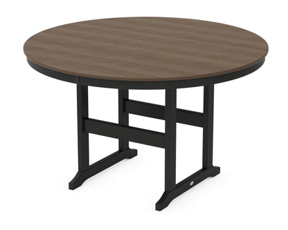 POLYWOOD® 60" Round Farmhouse Counter Table in Black / Kona