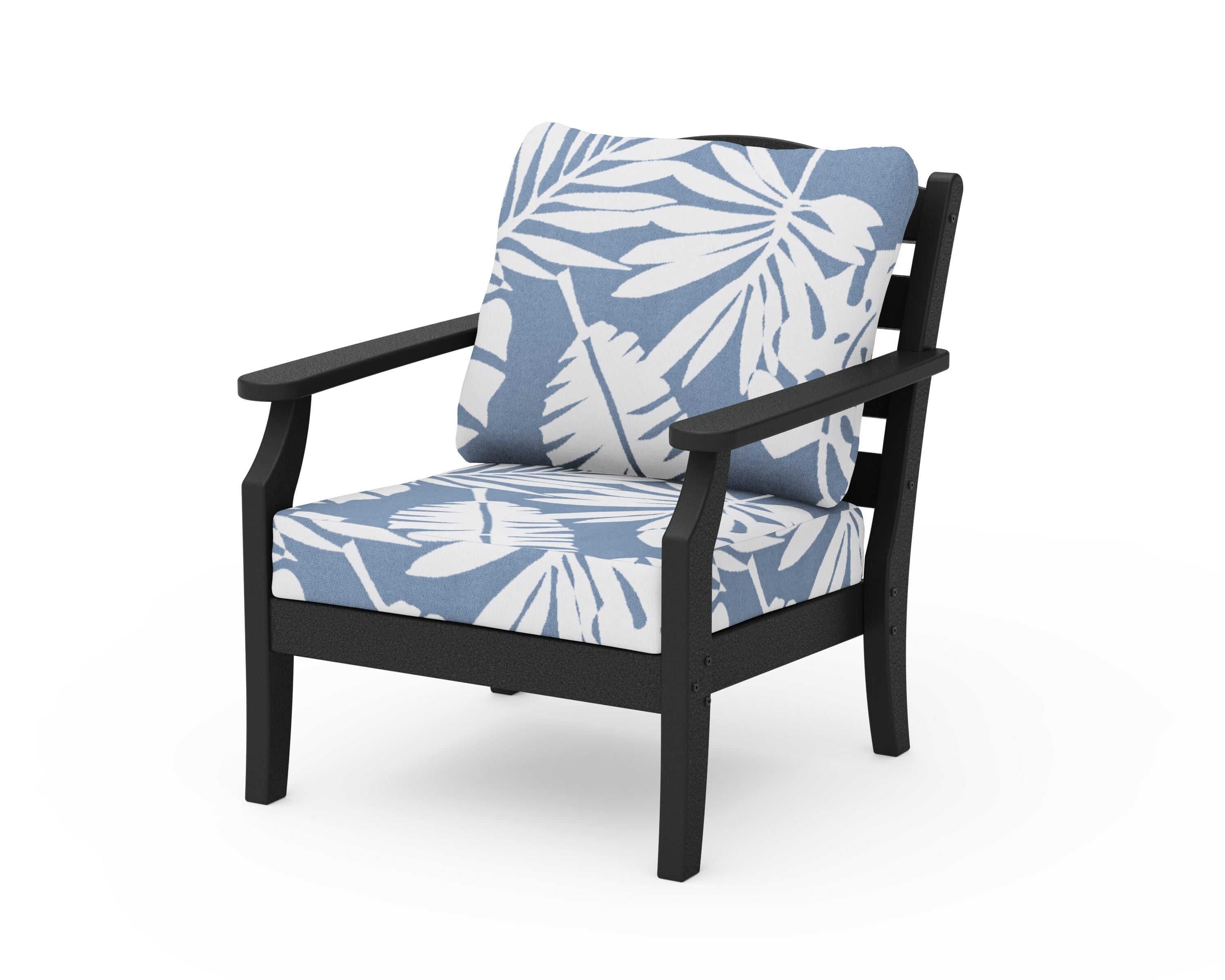 Draper James™ by  POLYWOOD® Savannah Deep Seating Chair in Black / Leaf Sky Blue