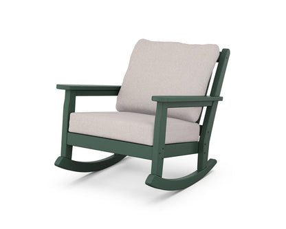 POLYWOOD® Chippendale Deep Seating Rocking Chair in Green / Dune Burlap