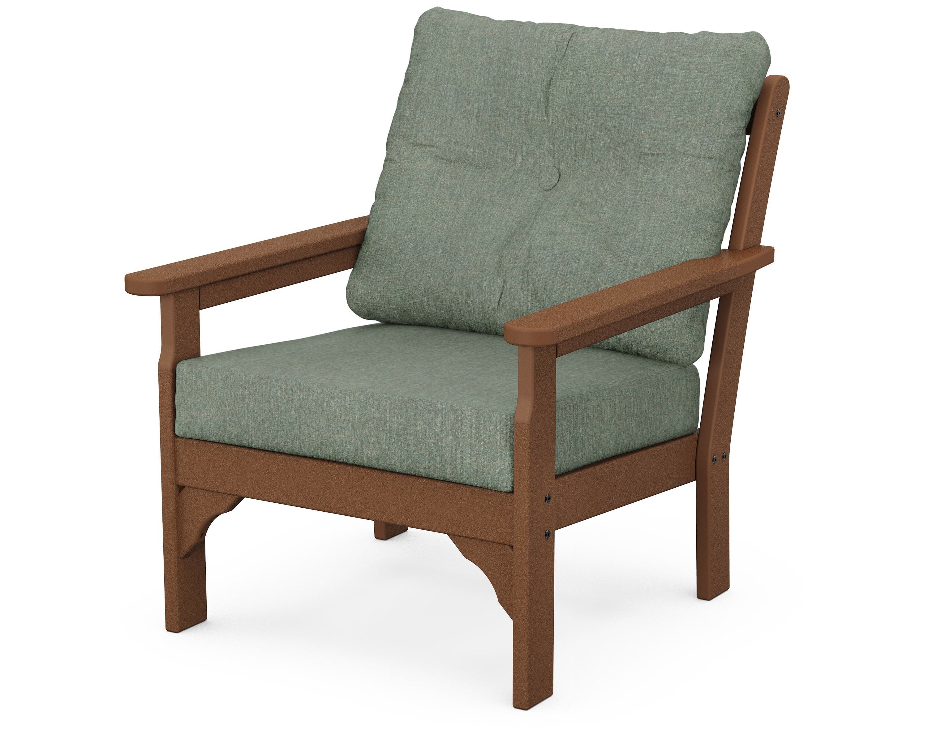 POLYWOOD® Vineyard Deep Seating Chair in Teak / Cast Sage