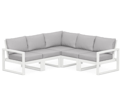 POLYWOOD® EDGE 5-Piece Modular Deep Seating Set in White / Granite